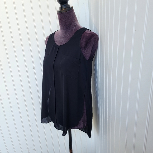 Express Women's Split Sides Sheer Sleeveless Top Blouse XS - Picture 2 of 11